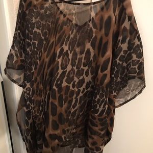 Leopard bathing suit coverup. Gently worn. OSFM.